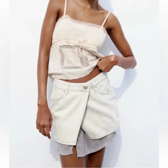 ZARA DENIM MINI SKIRT - Picture 3 of 10